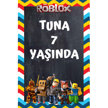 Roblox Zigzag Fon Temalı Doğum Günü Afiş