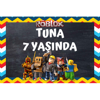 Roblox Zigzag Fon Temalı Doğum Günü Afiş