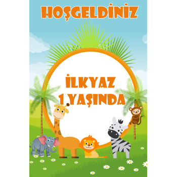 Safari 2 Temalı Doğum Günü Afiş