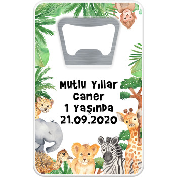 Safari Temalı Dikdörtgen Magnet Açacak