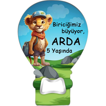 Şapkalı Aslan Ormanda Temalı Balon Magnet Açacak