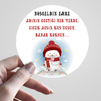 Şapkalı Ayıcık Temalı Sticker