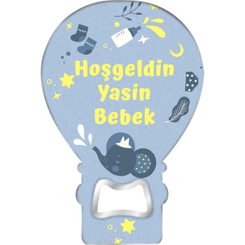 Şapkalı Fil Temalı Balon Magnet Açacak