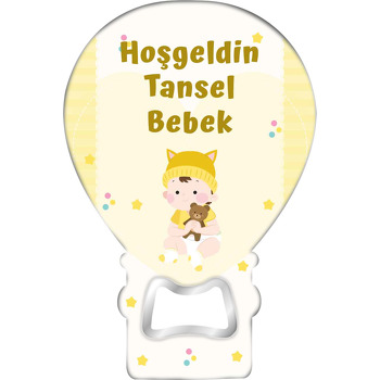 Sarı Bereli Bebek Temalı Balon Magnet Açacak