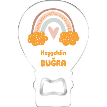 Sarı Bulutlu Gökkuşağı Temalı Balon Magnet Açacak