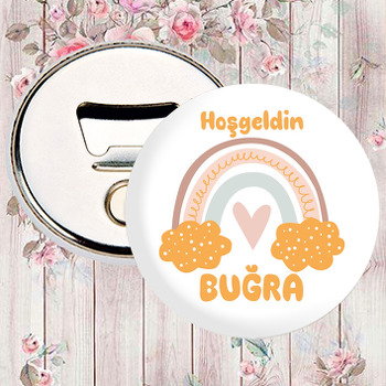 Sarı Bulutlu Gökkuşağı Temalı Magnet Açacak