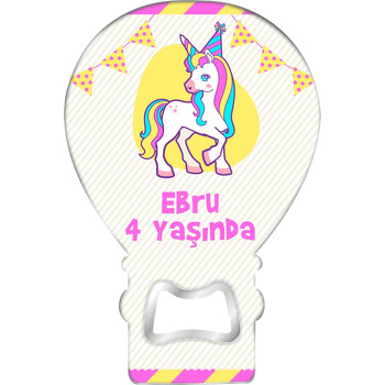 Sarı Flamalar ve Unicorn Temalı Balon Magnet Açacak