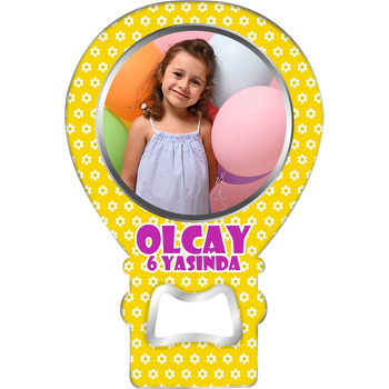 Sarı Fonda Papatya Desen Temalı Balon Magnet Açacak