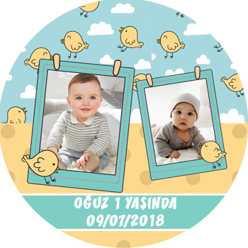 Sarı Kuşlar Temalı Resimli Sticker