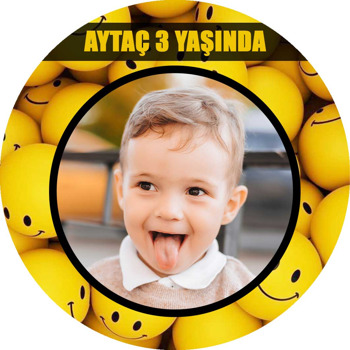 Sarı Neşeli Toplar Temalı Sticker