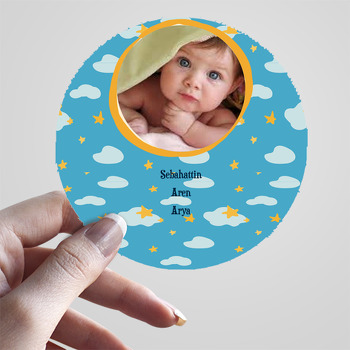 Sarı Yıldız Temalı Bebek Sticker