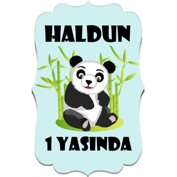 Şaşkın Panda Mavi Fon Temalı Özel Kesim Magnet