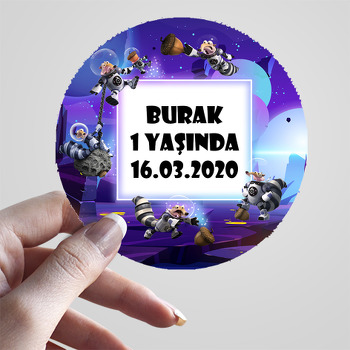 Scrat Uzayda Temalı Doğum Günü Sticker