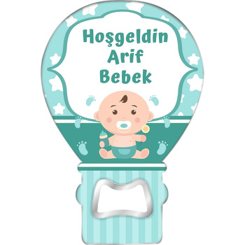 Şekerli Bebek ile Yeşil Fon Temalı Balon Magnet Açacak