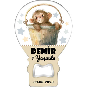 Sepette Bebek Maymun ile Yıldızlar Temalı Balon Magnet Açacak