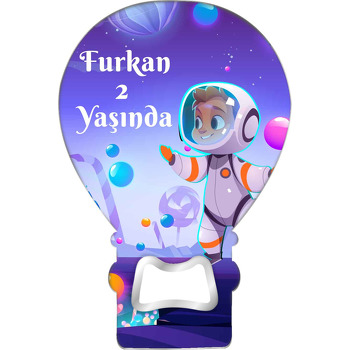 Sevimli Astronot Temalı Balon Magnet Açacak