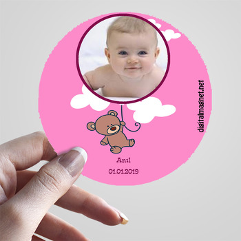 Sevimli Ayıcık 2 Temalı Hoşgeldin Bebek Sticker