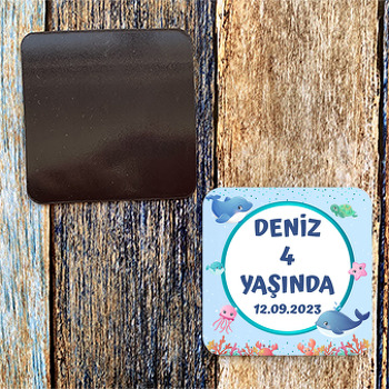 Sevimli Balıklar Temalı Doğum Günü Magnet