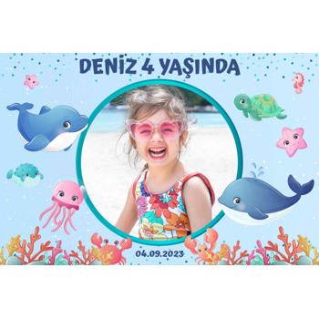 Sevimli Balıklar Temalı Doğum Günü Plastik Magnet