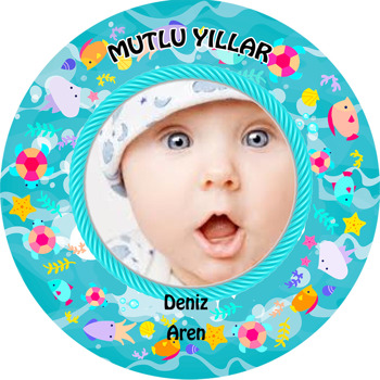 Sevimli Balıklar Temalı Resimli Sticker