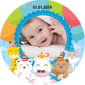 Sevimli Balon ve Hayvanlar Temalı Resimli Sticker