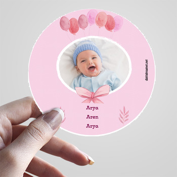 Sevimli Balonlar Temalı Hoşgeldin Bebek Sticker