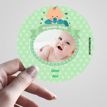 Sevimli Bebiş Temalı Hoşgeldin Bebek Sticker