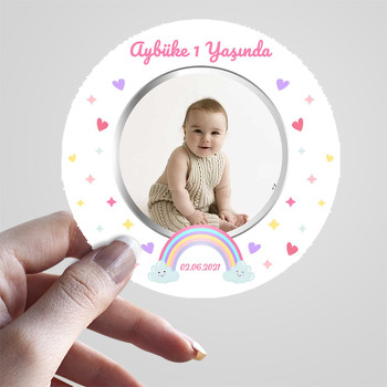 Sevimli Bulutlar ile Gökkuşağı Temalı Sticker