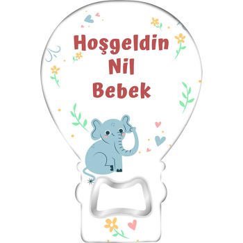 Sevimli Fil ile Sarı Papatyalar Temalı Balon Magnet Açacak