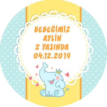 Sevimli Fil Temalı Sticker