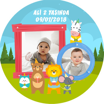 Sevimli Hayvanlar 3 Temalı Resimli Sticker