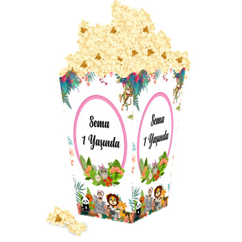 Sevimli Hayvanlar Temalı Popcorn Kutusu