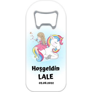 Sevimli Kız ile Kelebek ve Unicorn Temalı Uzun Magnet Açacak