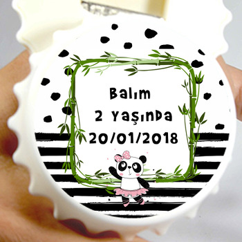 Sevimli Kız Panda Temalı Kapak Şekilli Magnet Açacak