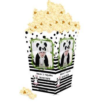 Sevimli Kız Panda Temalı Popcorn Kutusu