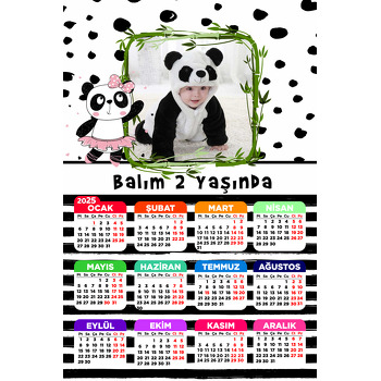 Sevimli Kız Panda Temalı Takvim Magnet