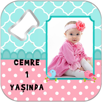 Sevimli Kuşlar Temalı Kare Magnet Açacak