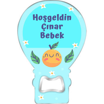 Sevimli Mandalina Mavi Fon Temalı Balon Magnet Açacak