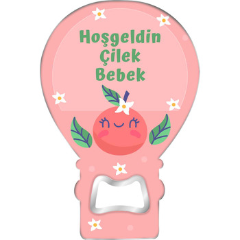 Sevimli Mandalina Pembe Fon Temalı Balon Magnet Açacak