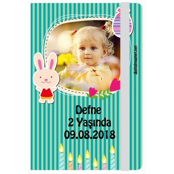 Sevimli Minik Tavşan Temalı Kişiye Anı Özel Defter