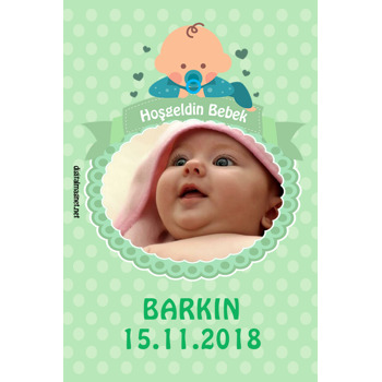 Sevimli Miniş Bebek Temalı Hoşgeldin Bebek Magnet