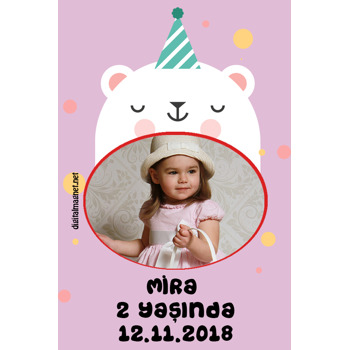 Sevimli Mor Panda Temalı Plastik Magnet