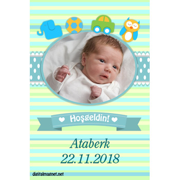 Sevimli Oyuncak Temalı Hoşgeldin Bebek Magnet