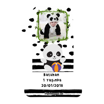 Sevimli Panda Temalı Doğum Günü Magnet