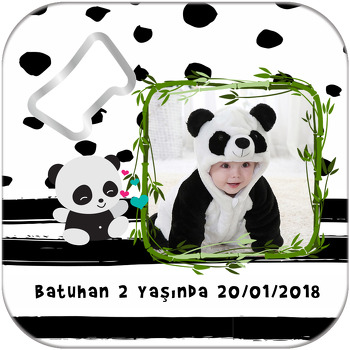 Sevimli Panda Temalı Kare Magnet Açacak