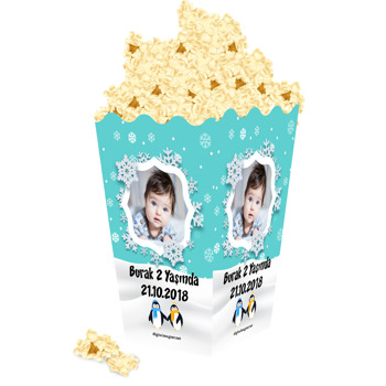 Sevimli Penguen Temalı Popcorn Kutusu