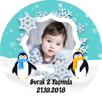 Sevimli Penguen Temalı Resimli Sticker