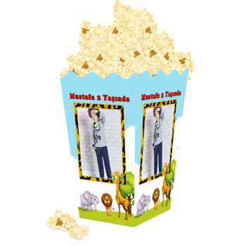 Sevimli Safari Temalı Temalı Popcorn Kutusu