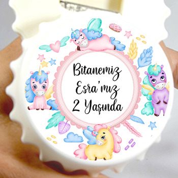 Sevimli Soft Unicorn Temalı Kapak Şekilli Magnet Açacak