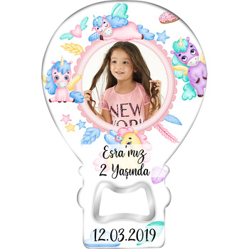 Sevimli Soft Unicorn Temalı Resimli Balon Magnet Açacak